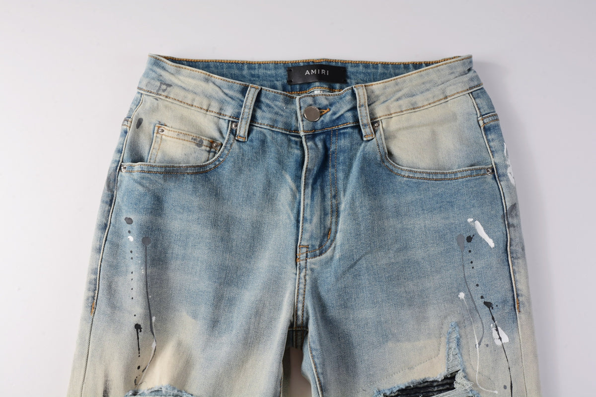 AMIRI Slim Fit Distressed Jeans – Full Length Denim