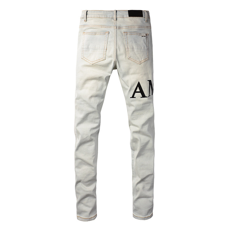 AMIRI Slim Jeans #8990 – Distressed Cotton Denim