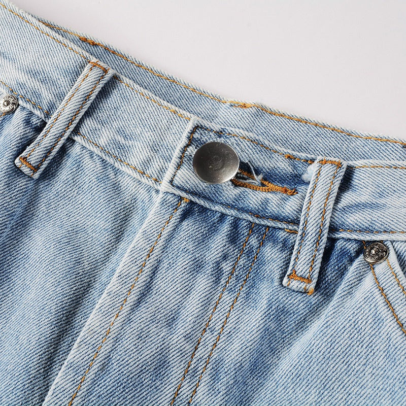 AMIRI Loose Fit Distressed Jeans – Full Length Denim