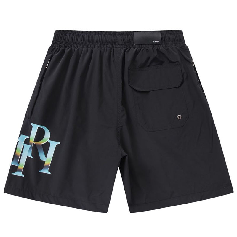 AMIRI Logo Print Swim Shorts – Lightweight Polyester