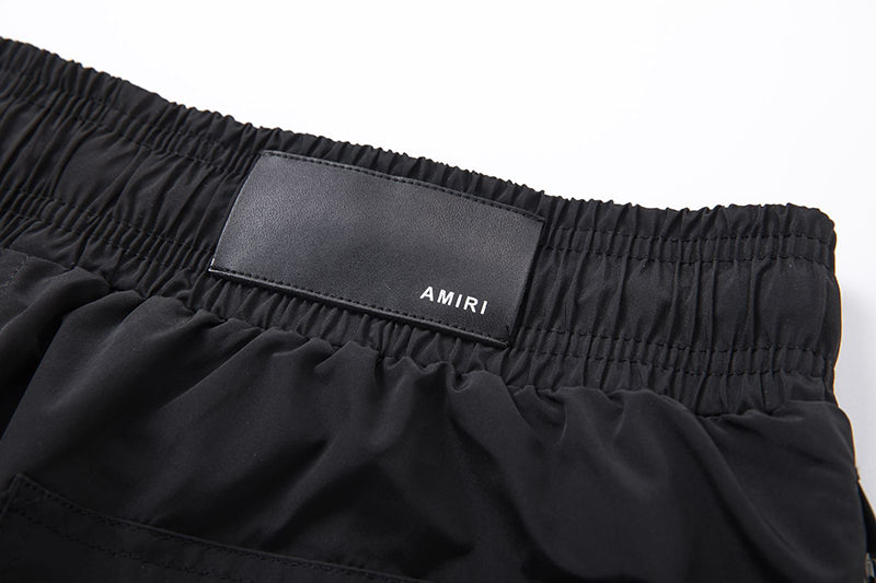 AMIRI Logo Print Swim Shorts – Lightweight Polyester