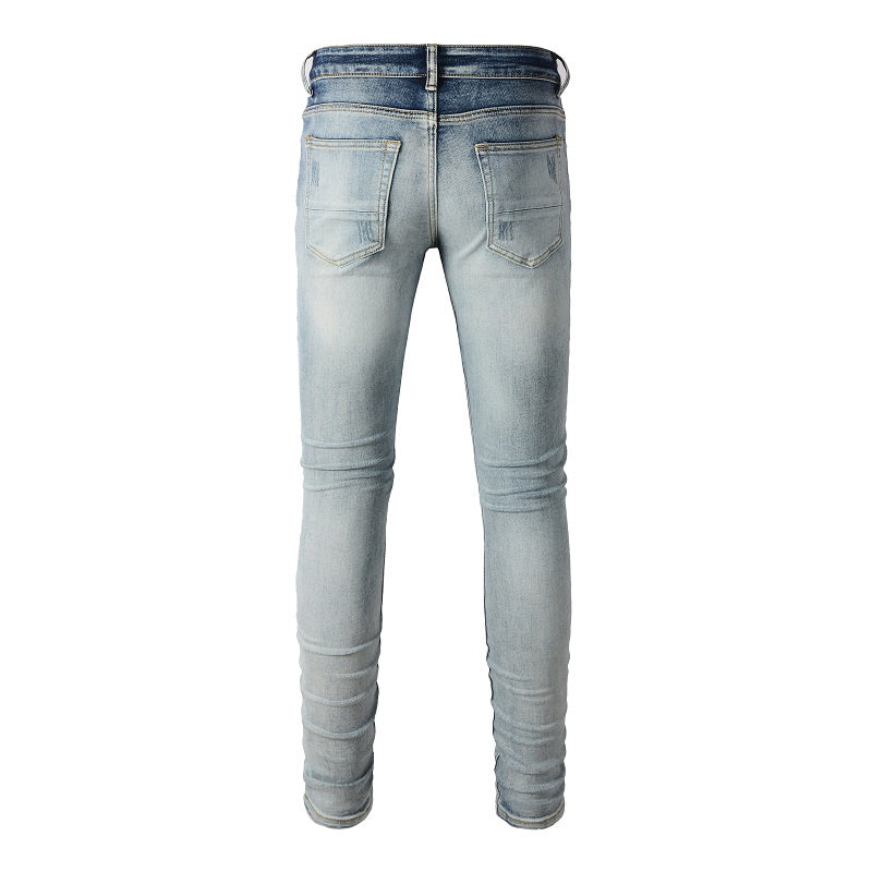 AMIRI Slim Fit Distressed Jeans – Full Logo Denim