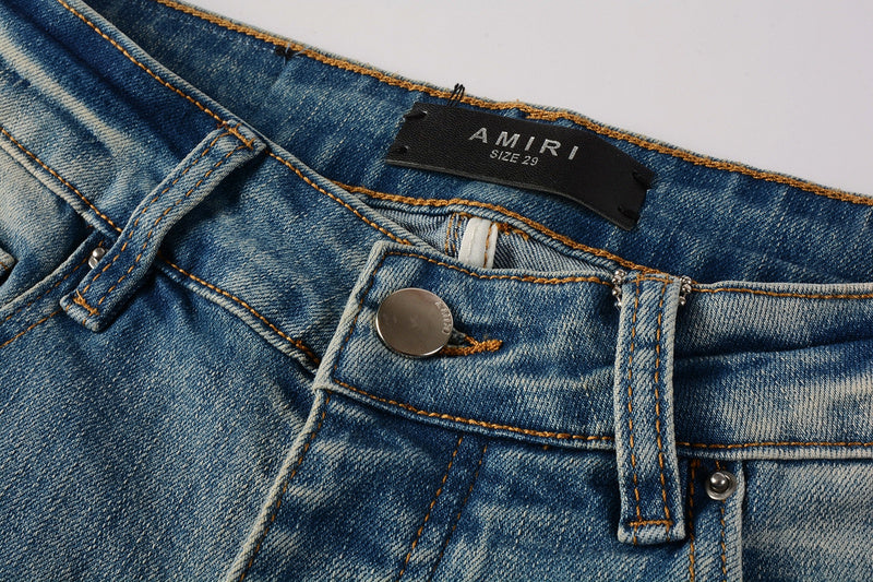 AMIRI Slim Fit Jeans #8897 – Men's Distressed Denim