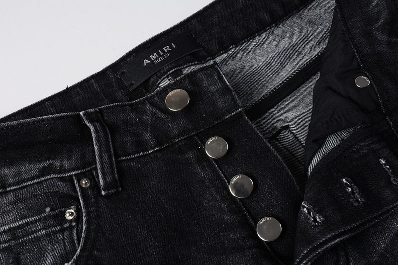 AMIRI Slim Fit Distressed Jeans – Full Length Denim