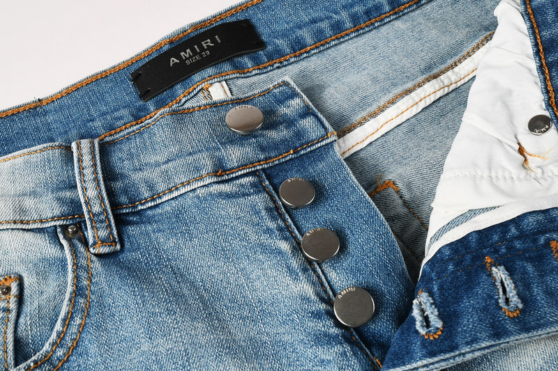 AMIRI Slim Fit Distressed Jeans – Full Length Denim