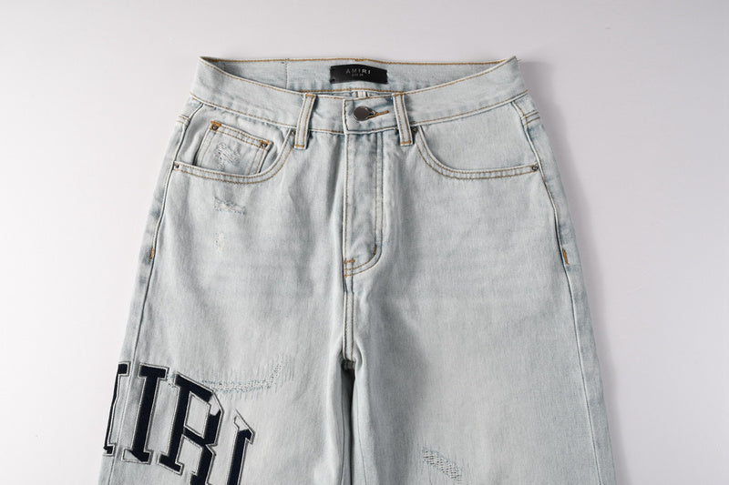 AMIRI Straight Leg Distressed Jeans #8916