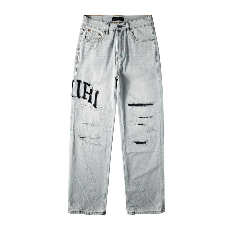AMIRI Straight Leg Distressed Jeans #8916