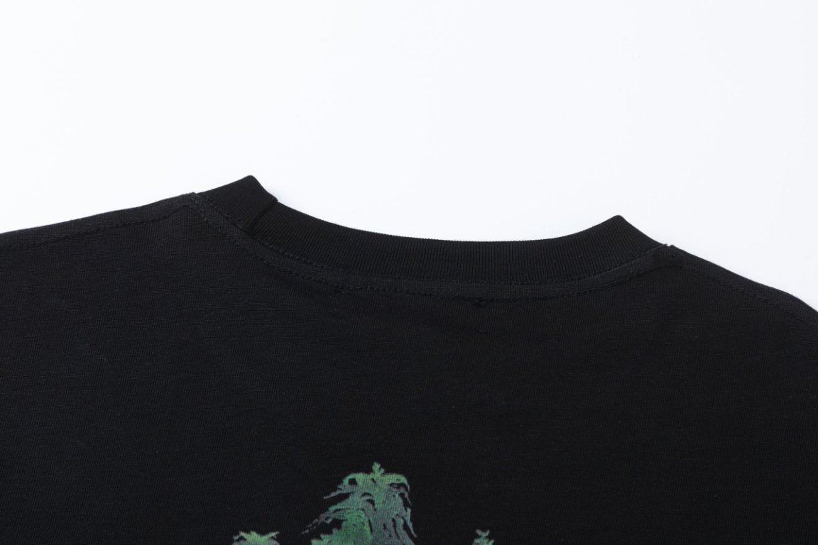 AMIRI Leaf-Print Crewneck Cotton Jersey T-Shirt