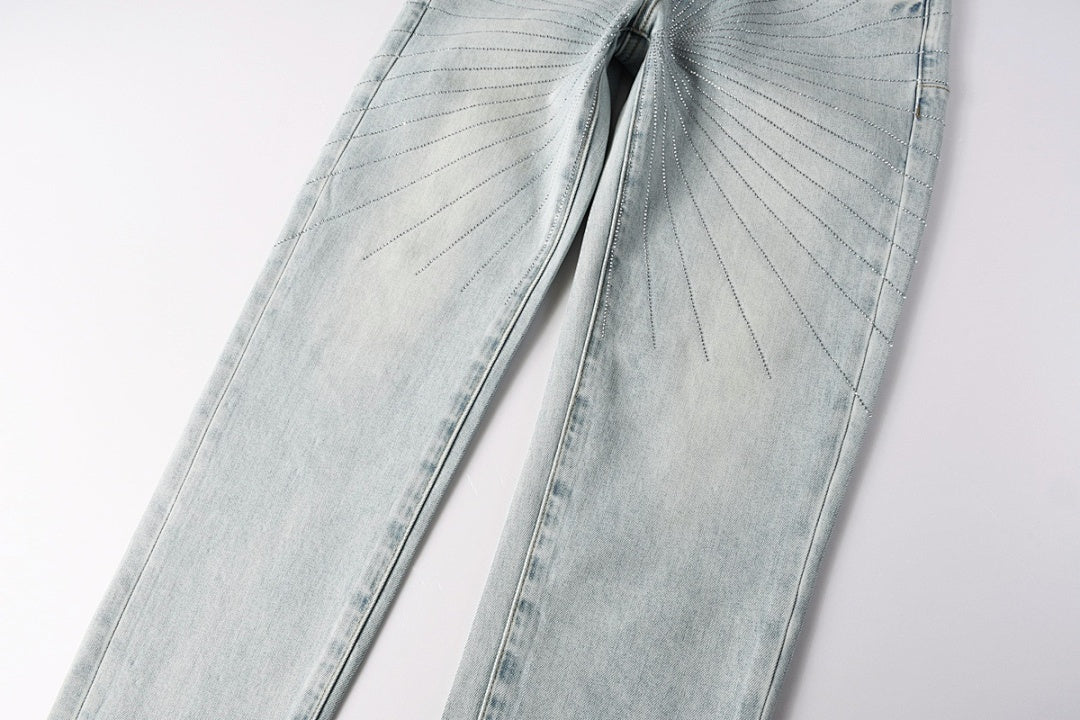 Purple Brand Crystal Diamond Skinny Jeans #9143