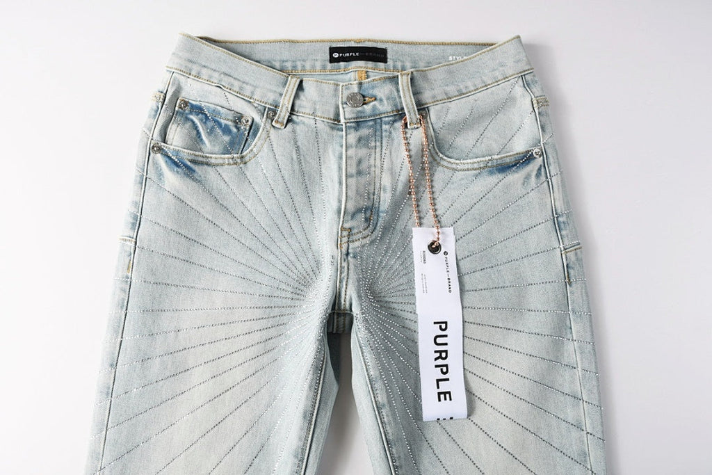 Purple Brand Crystal Diamond Skinny Jeans #9143