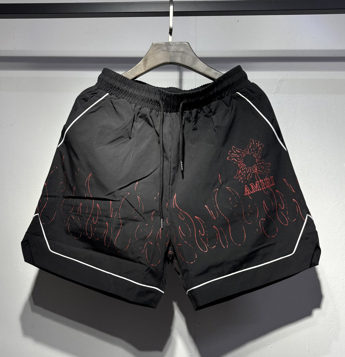 AMIRI Straight-Leg Printed Silk-Twill Drawstring Shorts