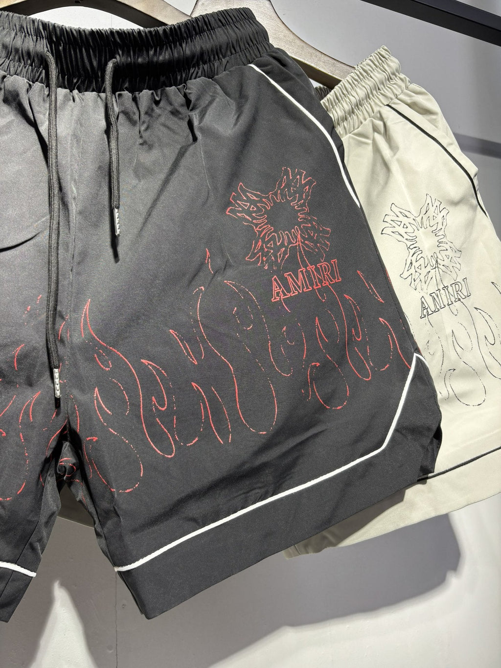 AMIRI Straight-Leg Printed Silk-Twill Drawstring Shorts