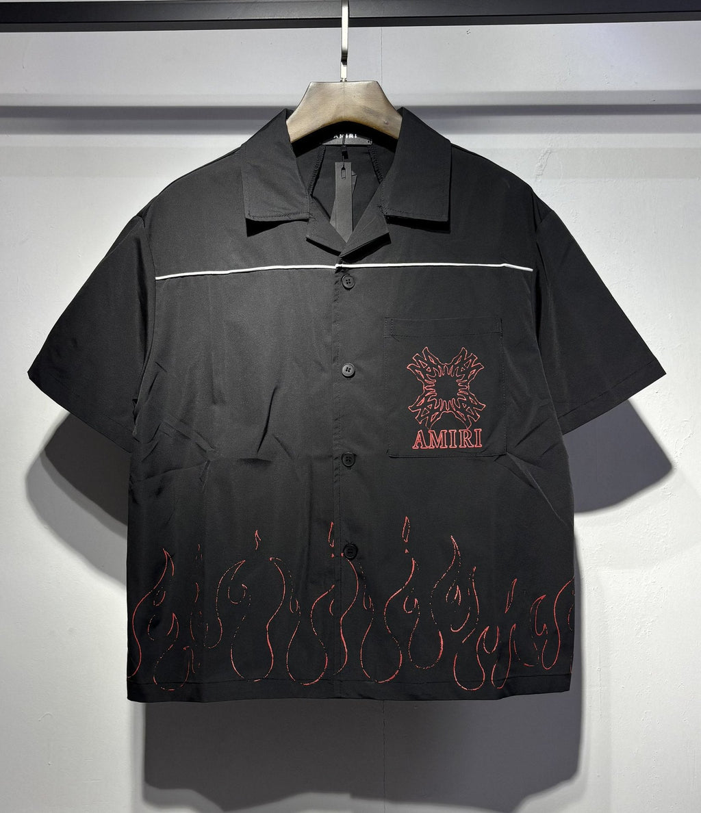 AMIRI Convertible-Collar Printed Silk-Twill Shirt