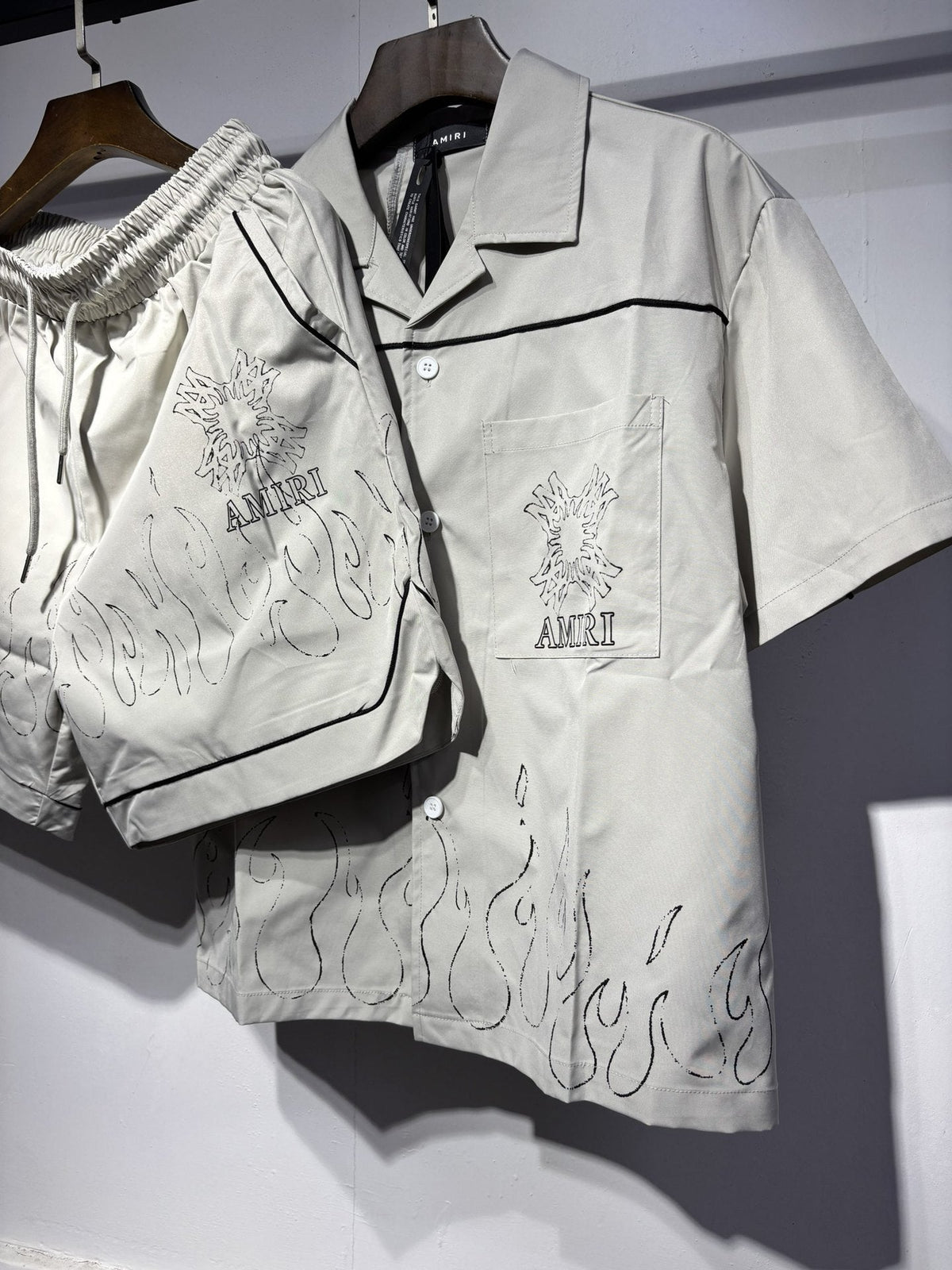 AMIRI Convertible-Collar Printed Silk-Twill Shirt
