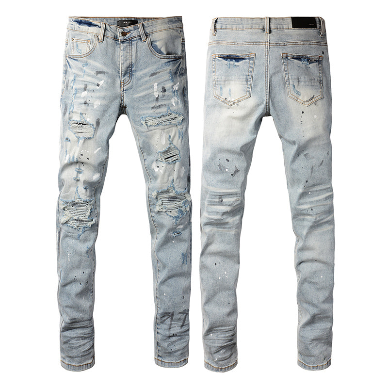 AMIRI Slim Jeans #8899 – Distressed Cotton Denim