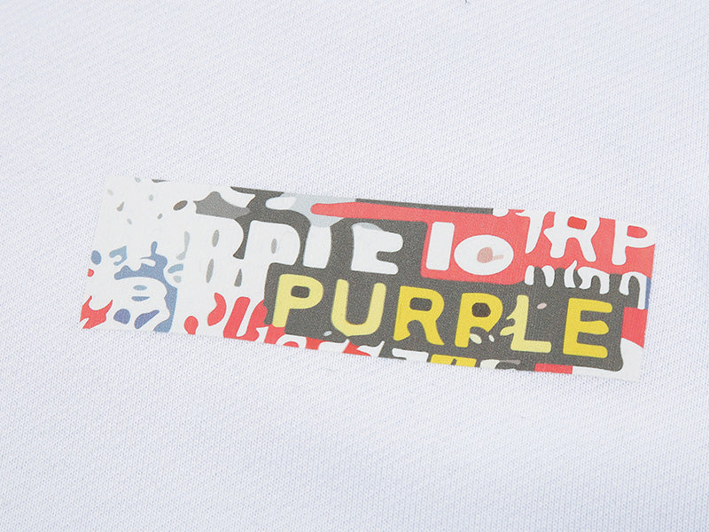 Purple Brand Logo Pattern Hoodie