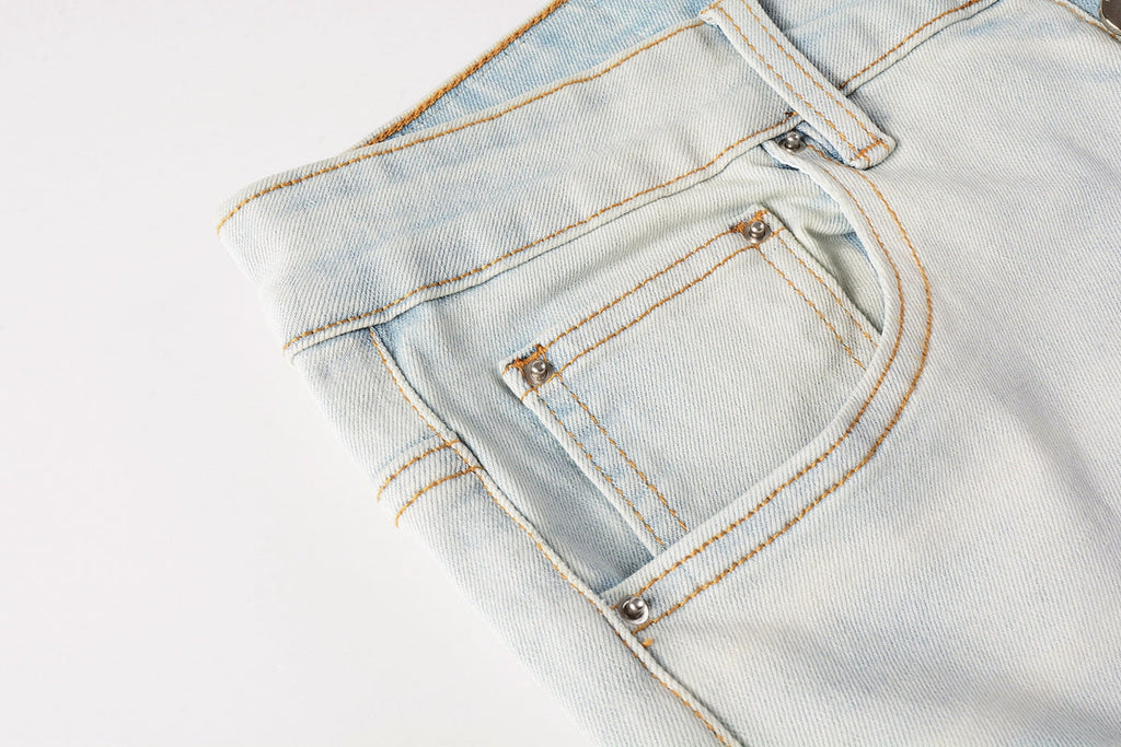 AMIRI Slim Jeans #8990 – Distressed Cotton Denim