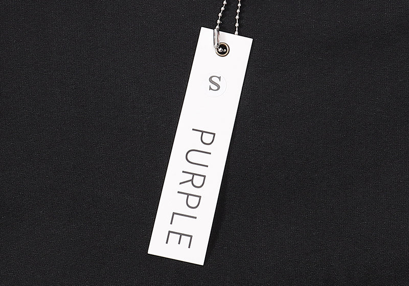 Purple Brand Logo Pattern Print T-Shirt | Black & White