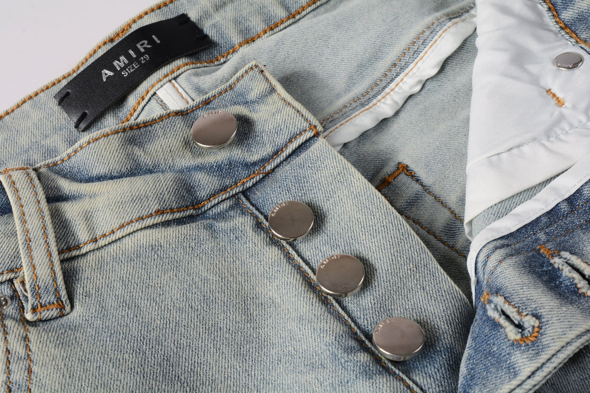 AMIRI Slim Fit Distressed Jeans – Full Length Denim