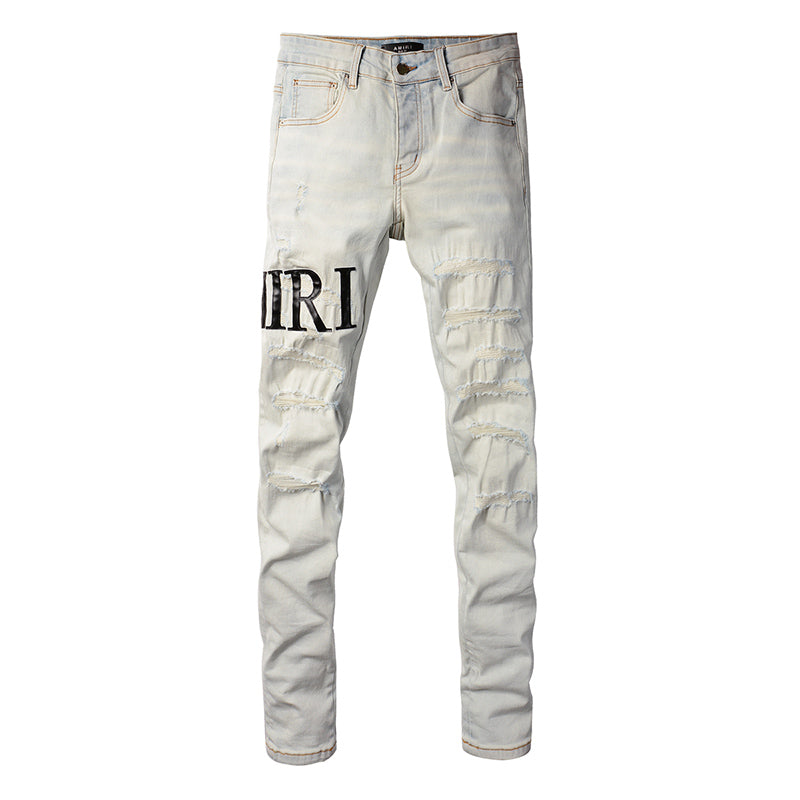 AMIRI Slim Jeans #8990 – Distressed Cotton Denim