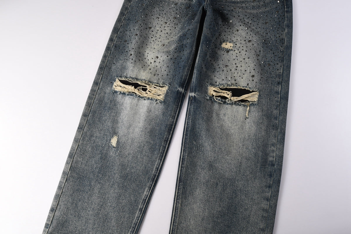 Purple Brand Crystal Diamond Skinny Jeans #9131